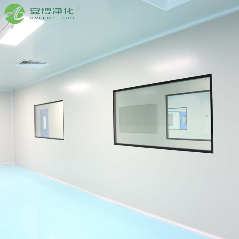 Panel de visualización de vidrio de sala limpia aislamiento de sonido de doble capa para laboratorio de bioseguridad